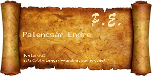 Palencsár Endre névjegykártya