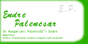 endre palencsar business card